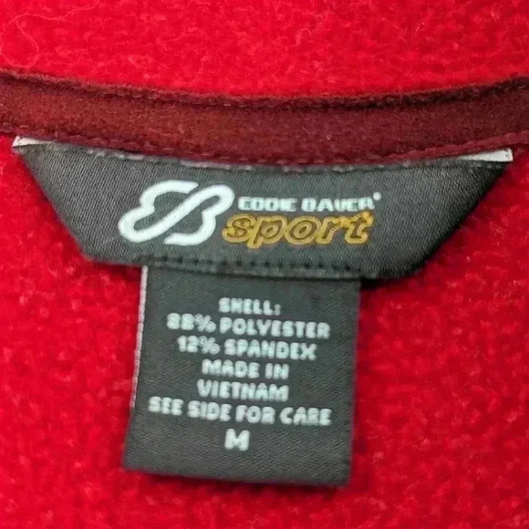 Eddie Bauer Women M 1/4 Zip Pullover Long Sleeve Sweater Jacket Top 2 Tone Red - Picture 4 of 9